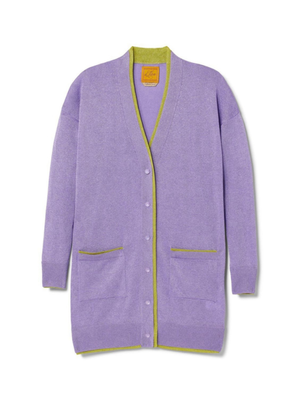 Le Lion Italy Coco Belted Cardigan Wisteria Shimmer Pockets Viscose S Old Money